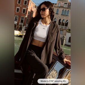 ALO Dreamscape Button Down Long Sleeve Black Like New